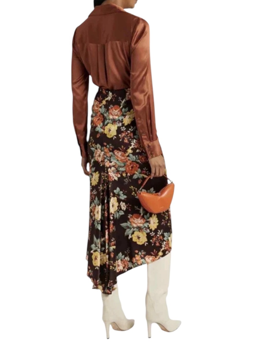 VERONICA BEARD Women’s Pixie Floral Ruched Silk Midi Skirt - Picture 2 of 16